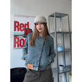 CCYE Retro Slanted Zipper Bamboo Denim Jacket