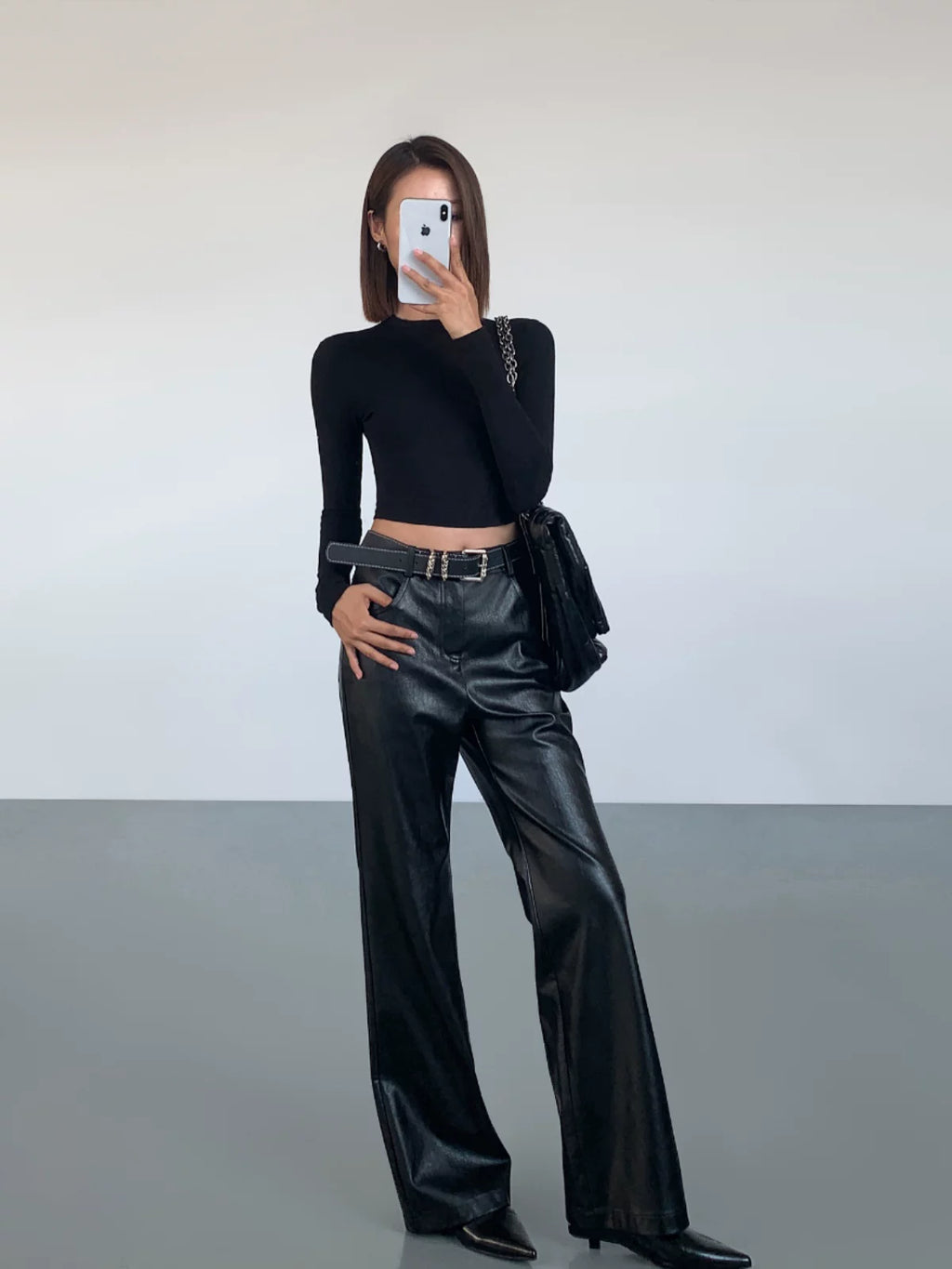 Ousph Casual Wide Leg Loose Thickened Straight Pants