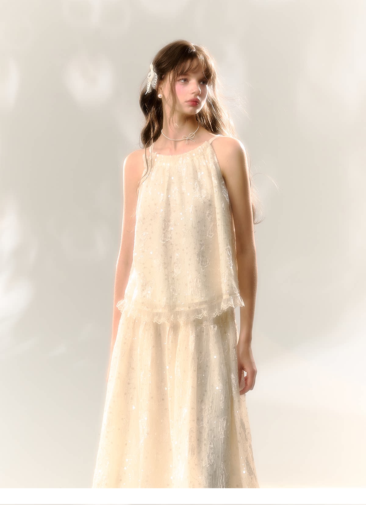 SunsetPark Butterfly Lace Neck Set