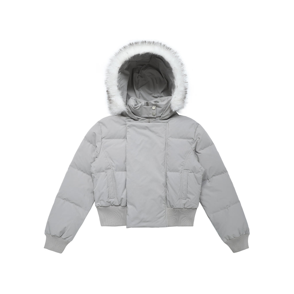 CHANYOOU Retro Hooded Fur Collar White Duck Down Jacket