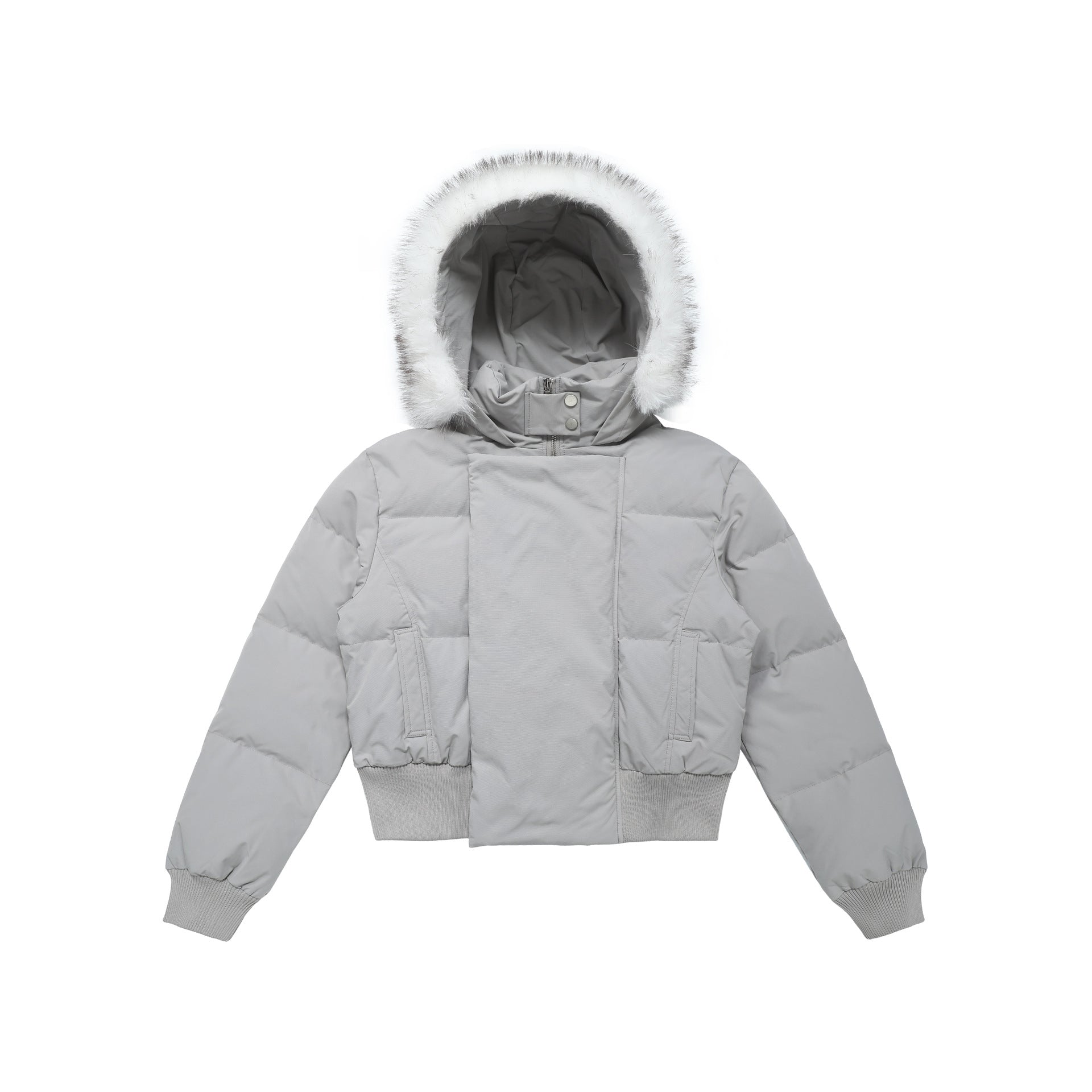 CHANYOOU Retro Hooded Fur Collar White Duck Down Jacket