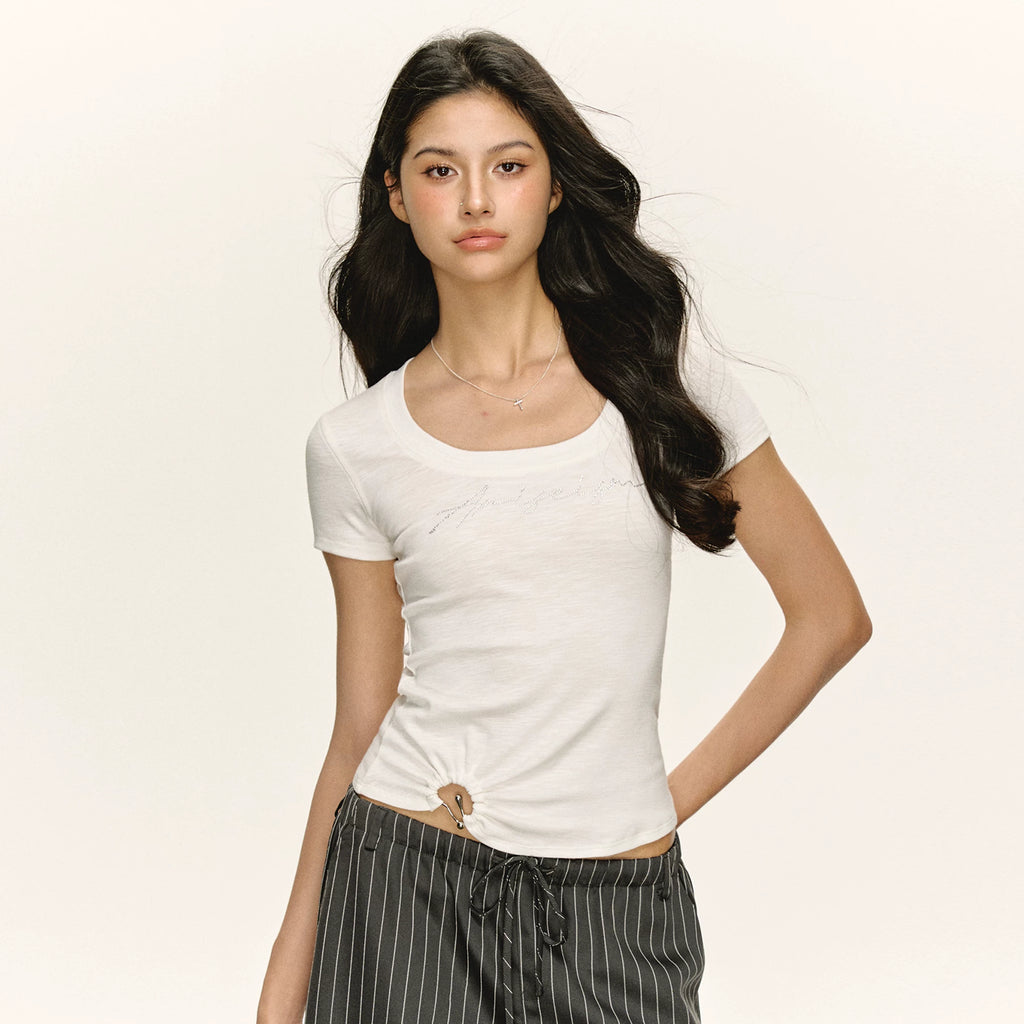 Ariseism Vintage Metal Twisted Crew Neck Short Tee
