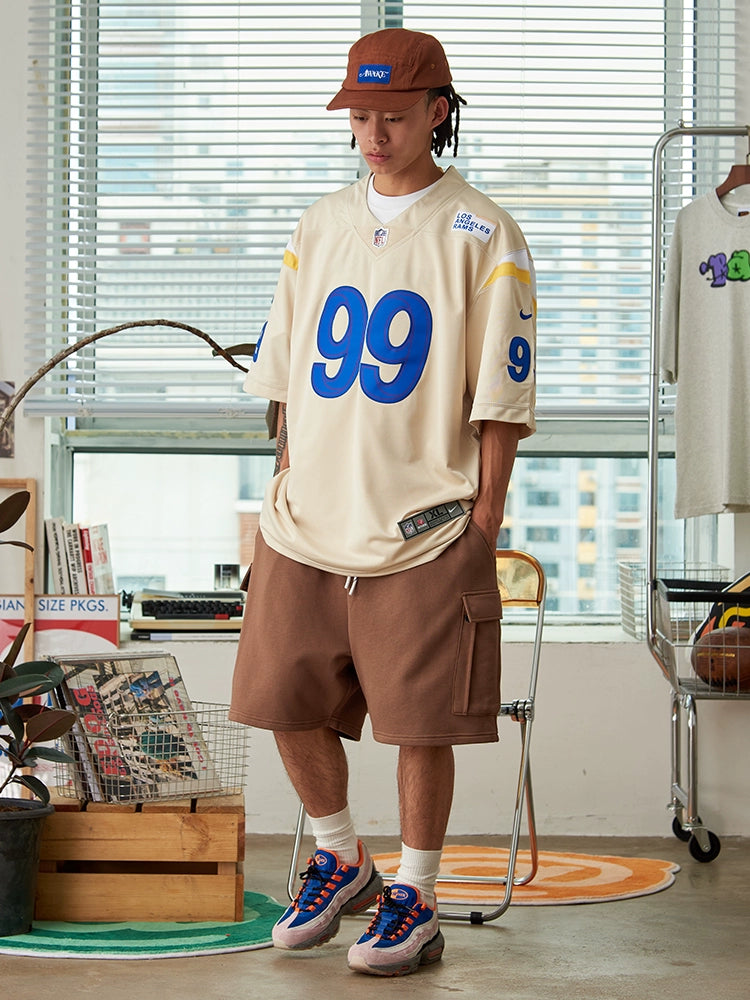 Battles Embroidered Multi-pocket Terry Tooling Shorts