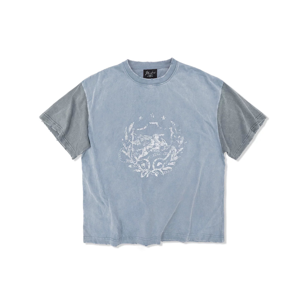 WANNA LAB Old Color Matching Loose Tee