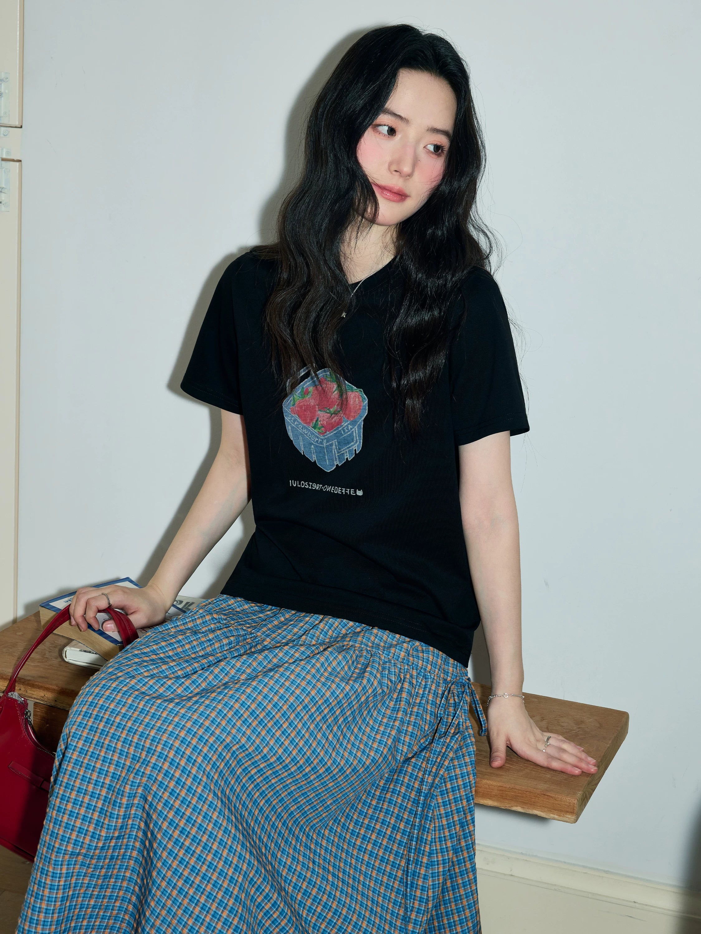 XUJING Front Shoulder Loose and Thin Tee