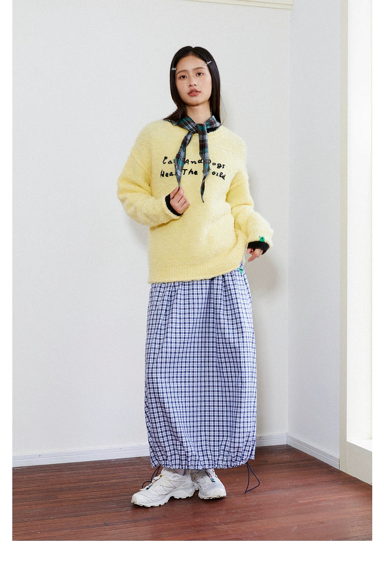 MoodLikeMe Plaid Shawl Headscarf Hat