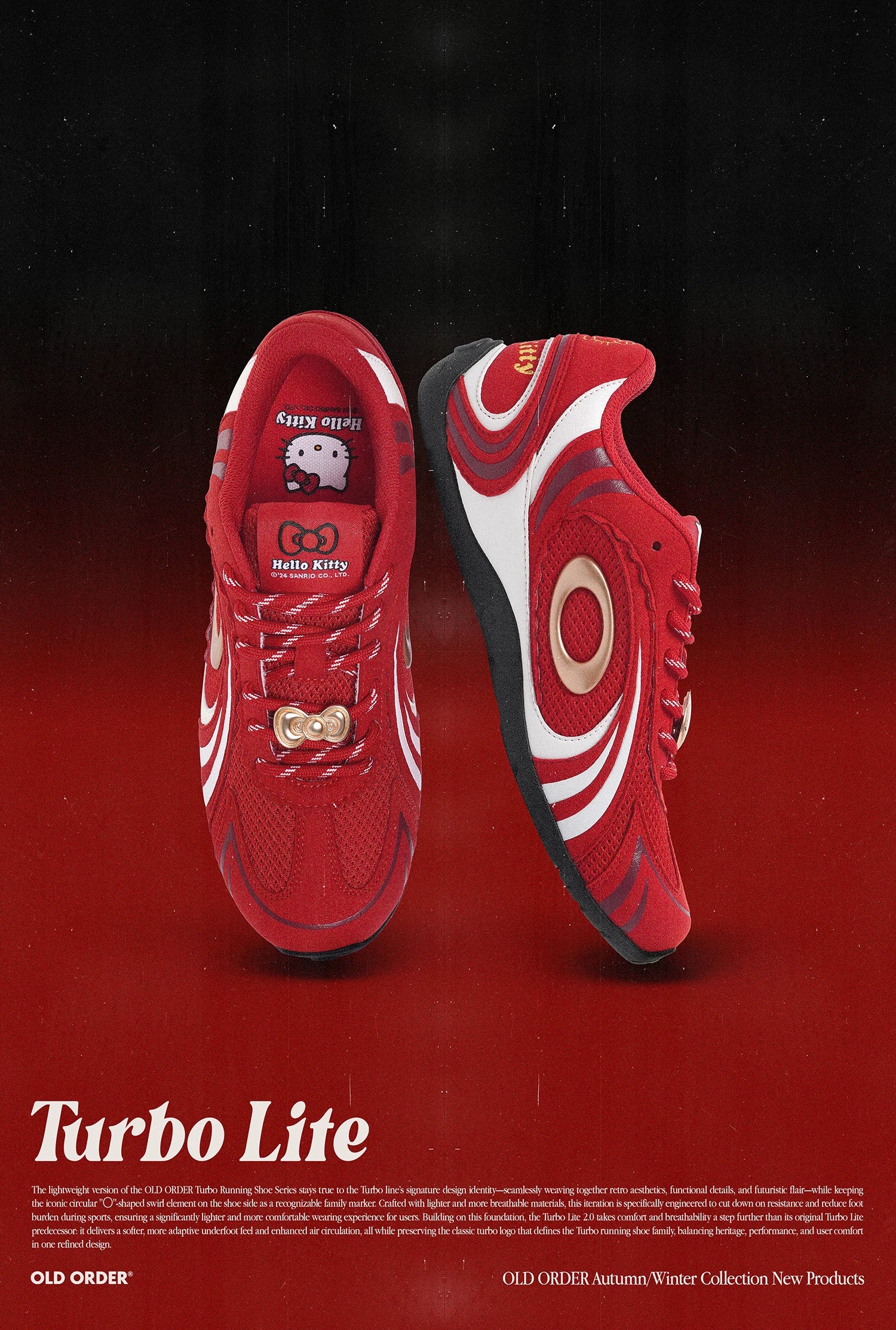 OLDORDER Hello Kitty Joint Flat-bottomed German Training Shoes