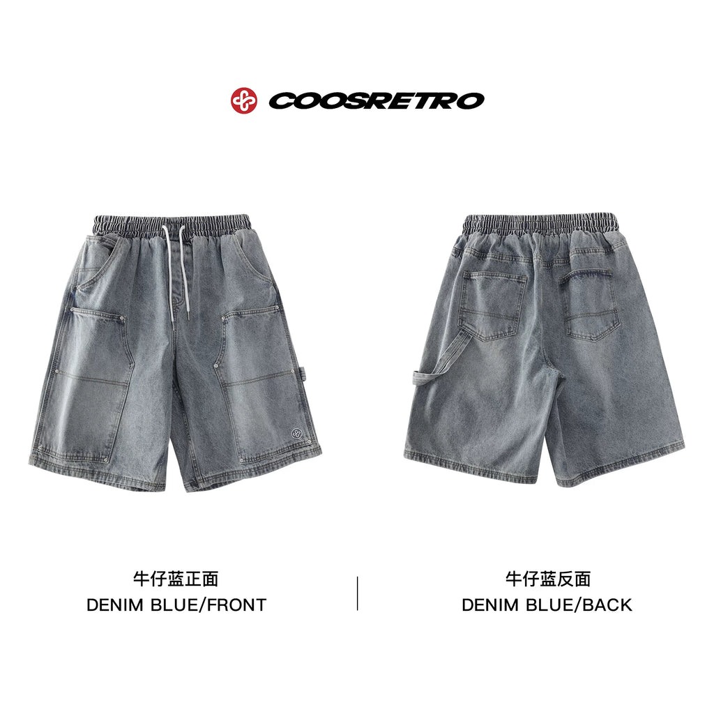 CoosRetro Vintage Wide Leg Denim Shorts