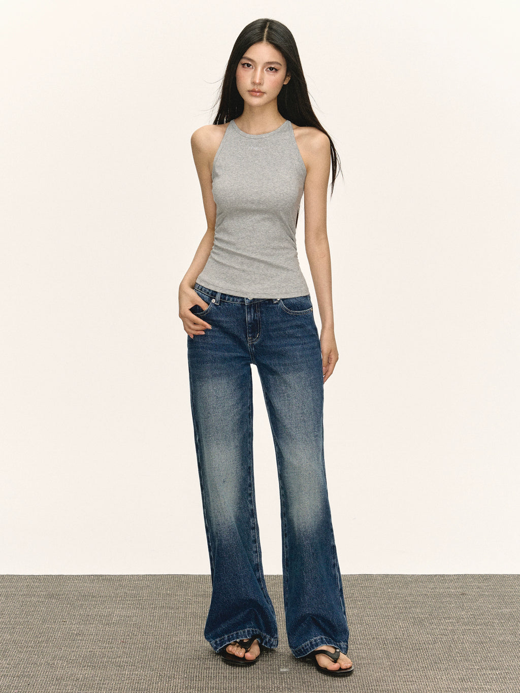 Ariseism Vintage Low Waist Wide Leg Jeans