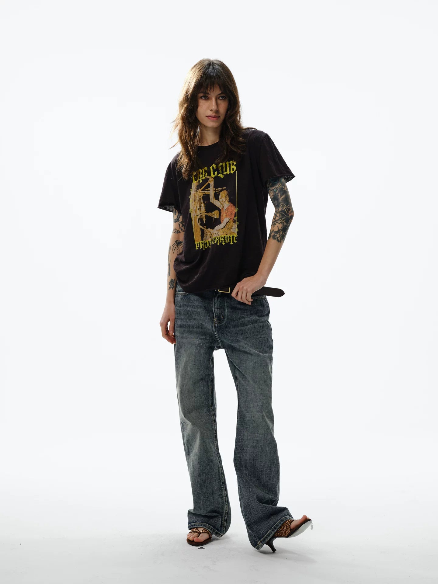 TREclub Retro Millennial Crimped Print Casual Tee