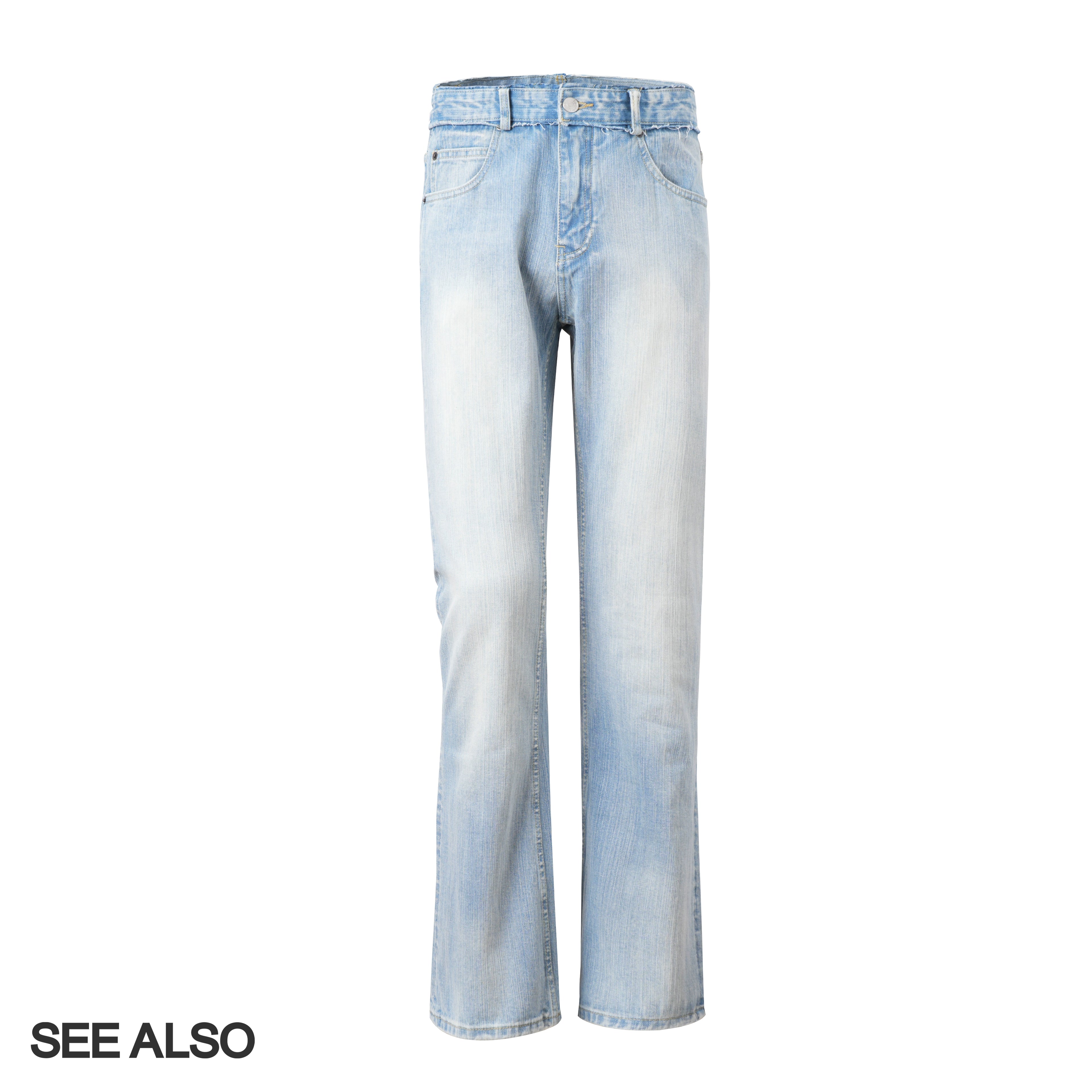 SEEALSO "25 Blue Bull King" 25 New Bamboo Washed Blue Damage Jeans SA018