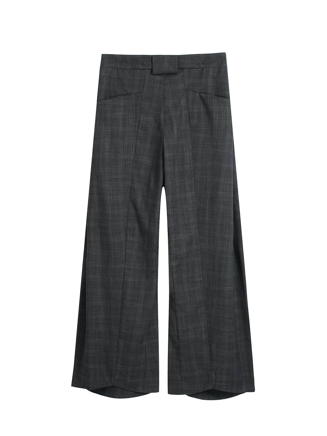 TZ Pleated Retro Plaid Wide-leg Drape Casual Trousers