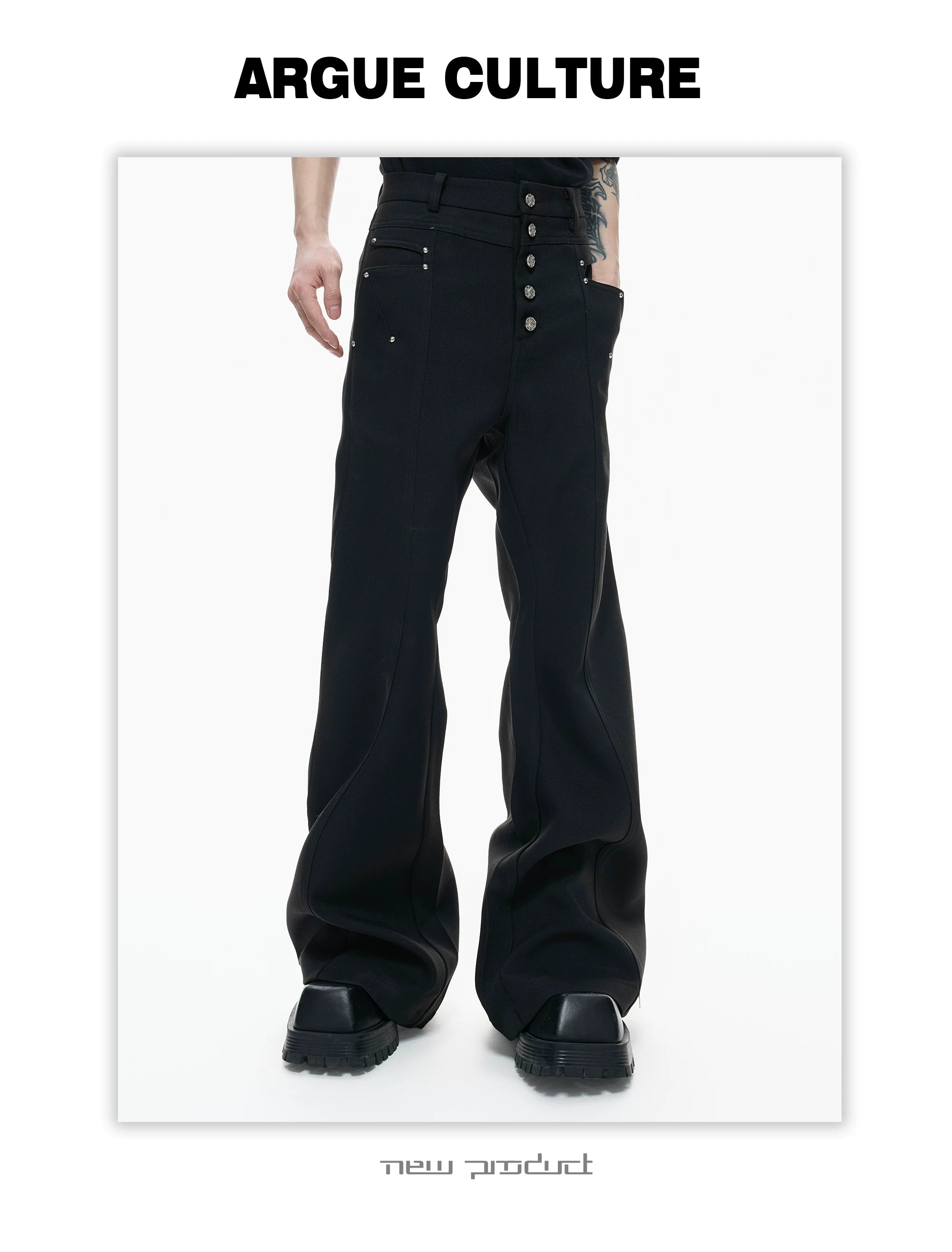 ArguECulturE Rivet Anti-wrinkle Slim-fit Straight Trousers