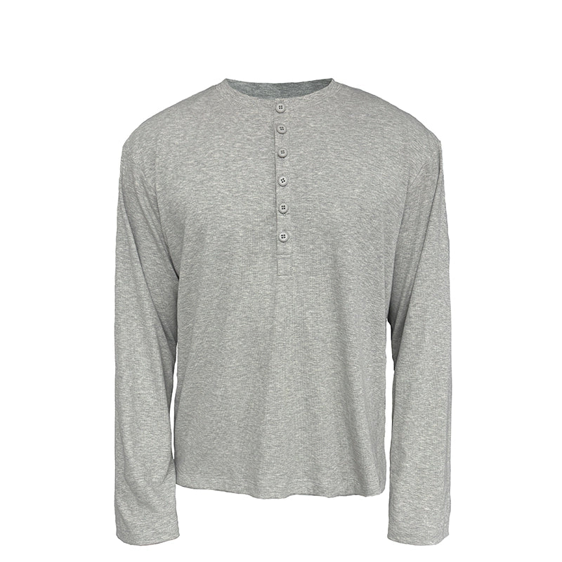 JCAESAR Henry Collar Soft and Comfortable Versatile Long Sleeves