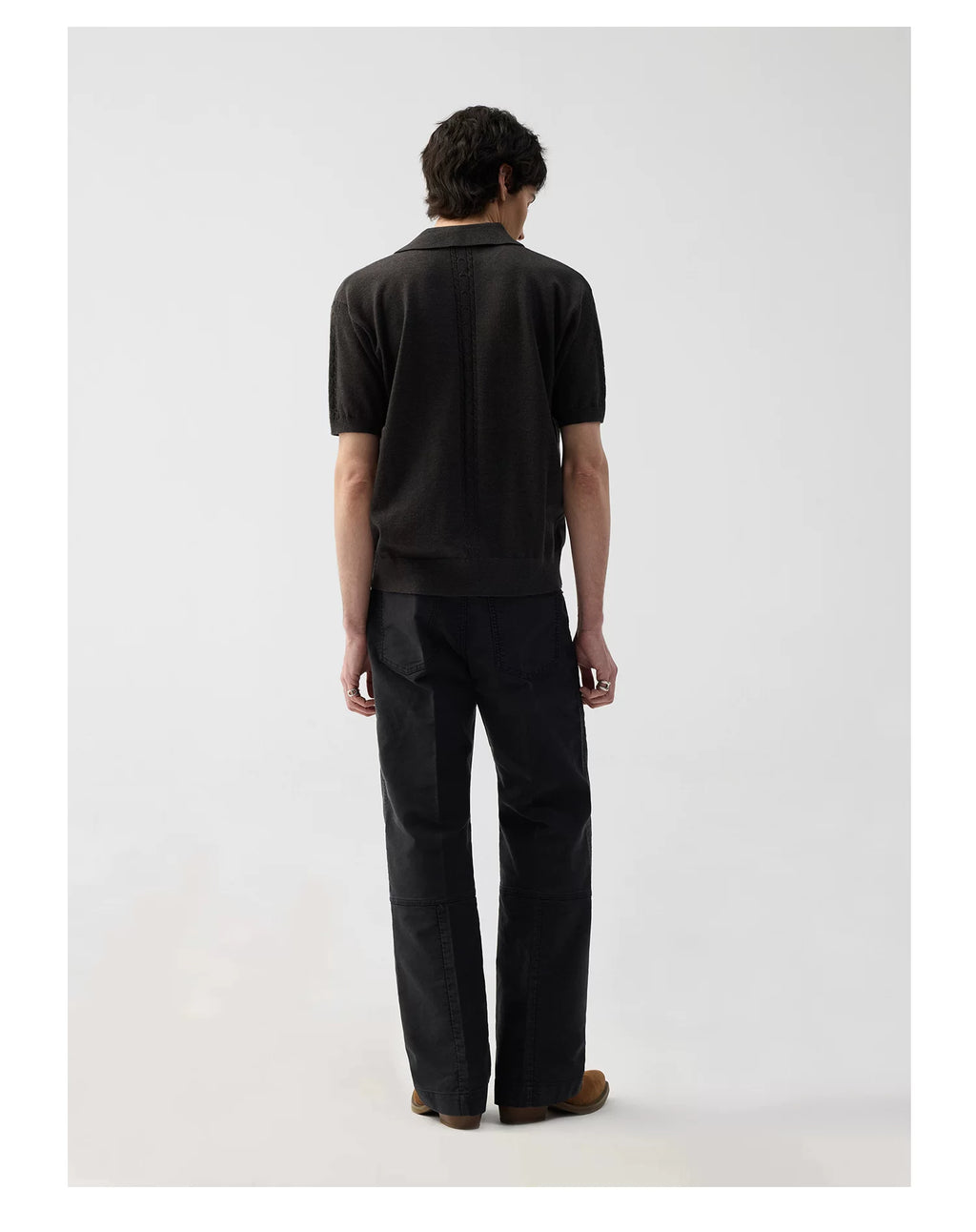 TERRAINCOGNITA Simple Knitted Lapel Polo Shirt