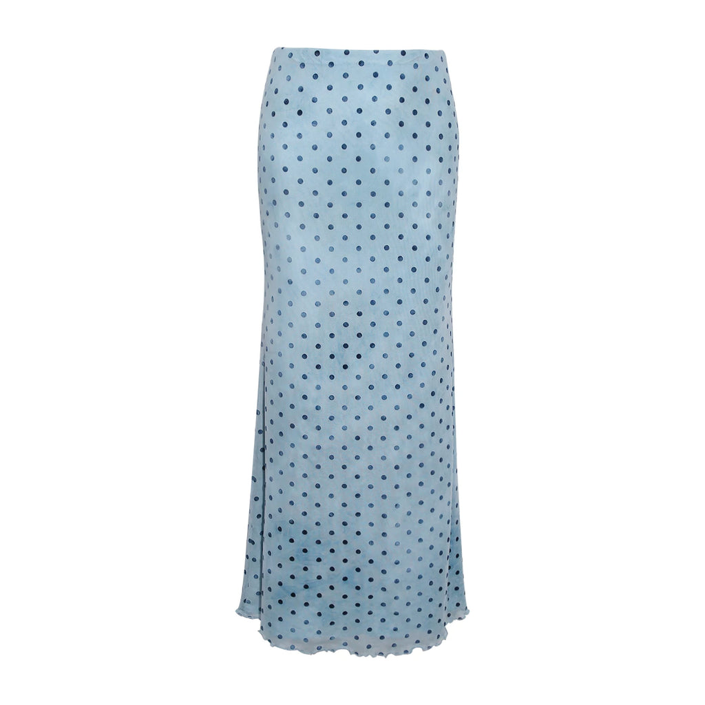 Wildberry High Waist Skinny Polka Dot Skirt