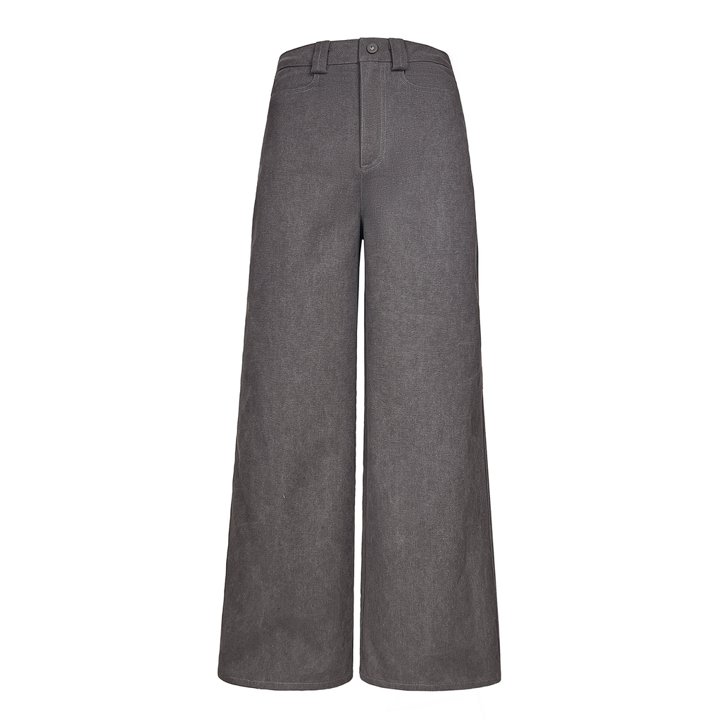 ETHEREAL PRODUCTION Corrugated Loose-cut Leg Canvas Casual Overalls