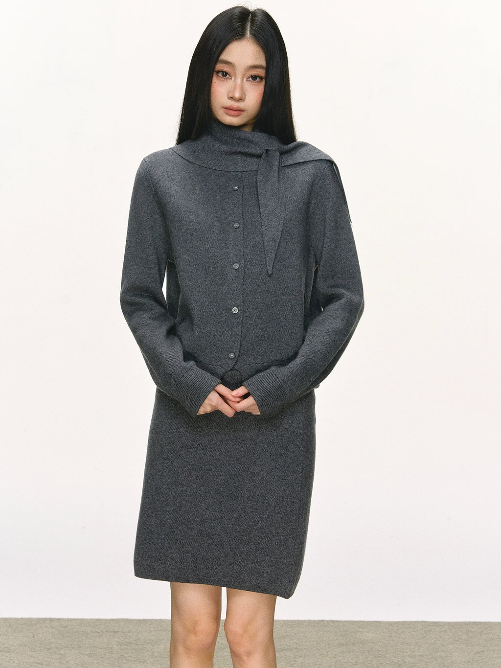 Anna Aneae Sweater Cardigan Knitted Skirt Set