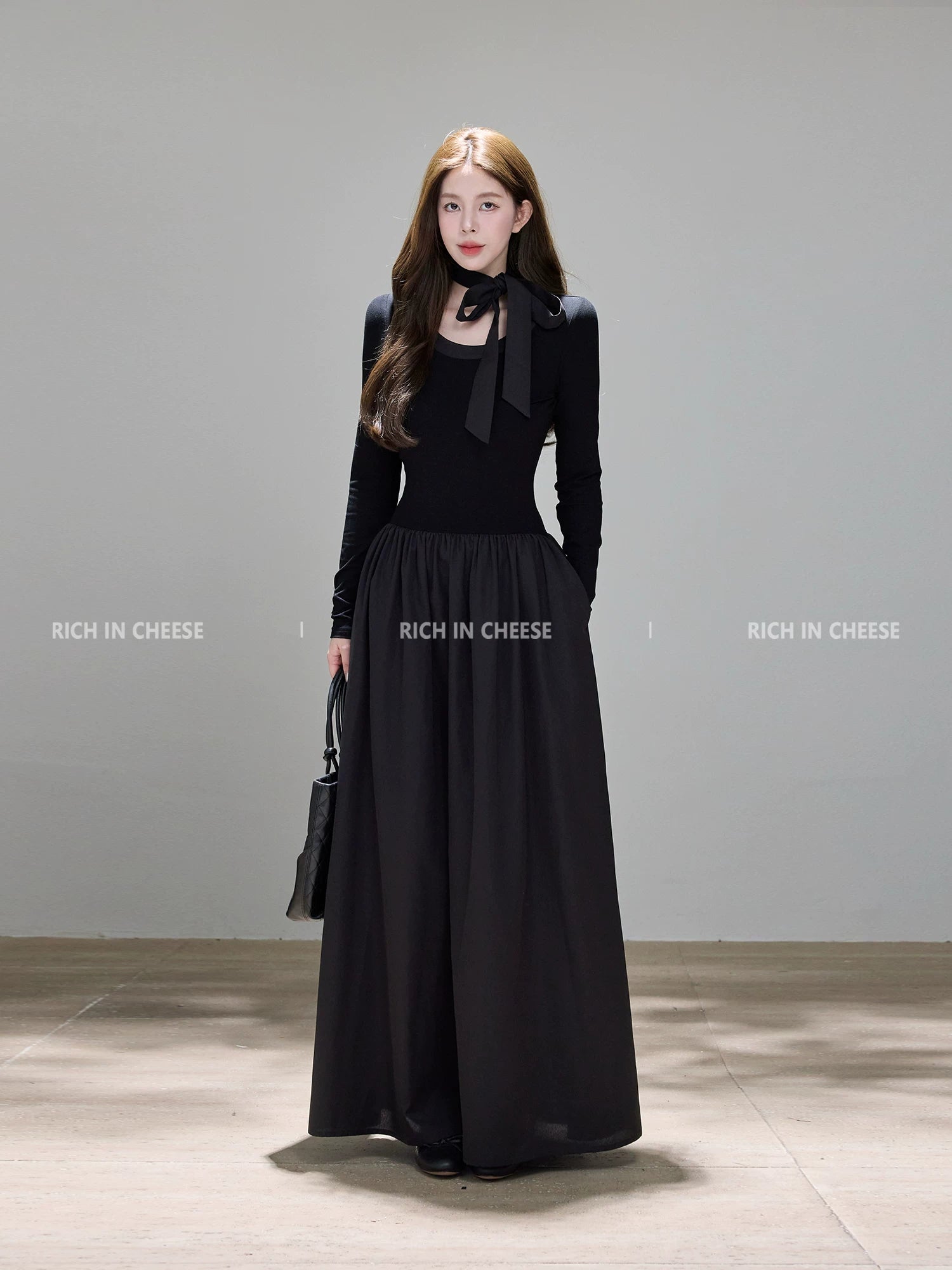 RICH IN CHEESE High-end Bow-tie Dress