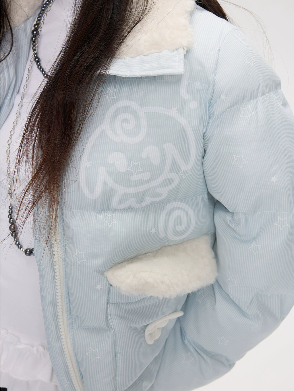 MOMSAYCAN Splicing Star Printed Small Wing Cotton Clothes