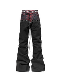 DETW Waist Embroidered Rivets Stacked Jeans