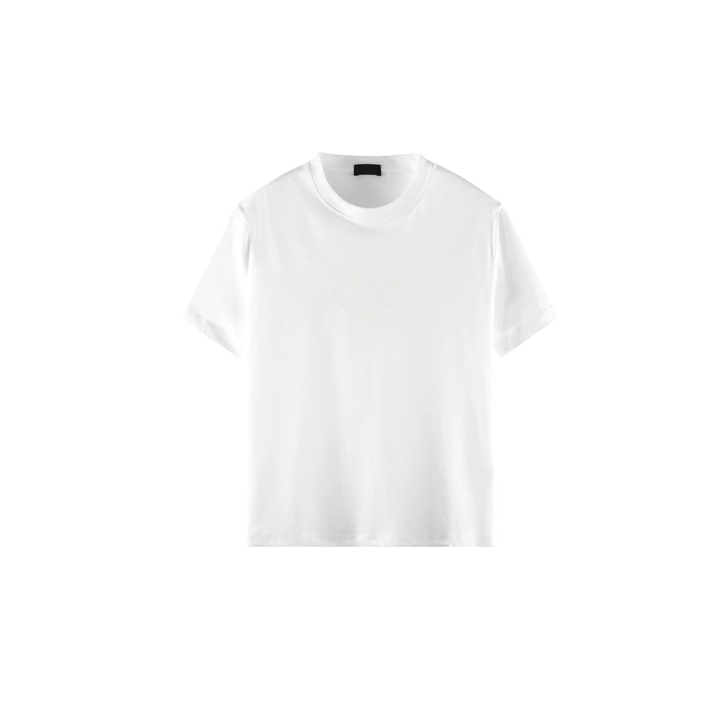 PLUS NO LOGO Retro Casual Simple Shoulder Tee