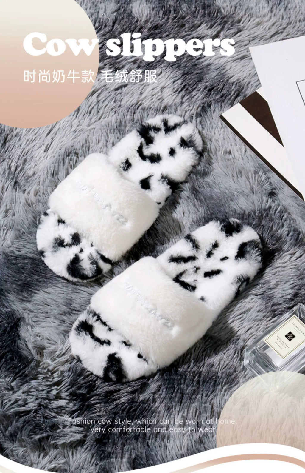 Hotmarzz Indoor Home Plush Non-Slip Going Out Slippers