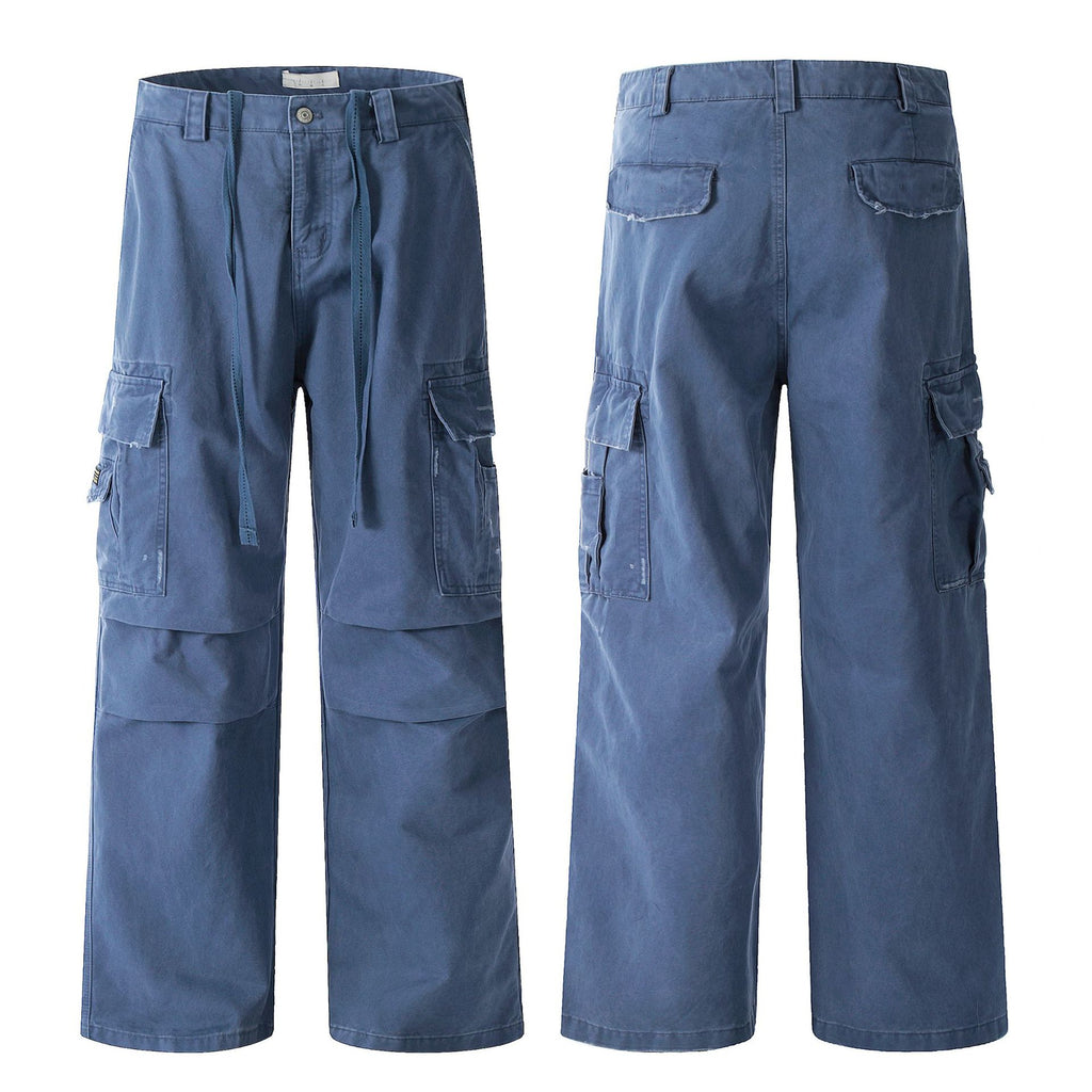 11KN Drawstring Retro Straight Loose Casual Pants