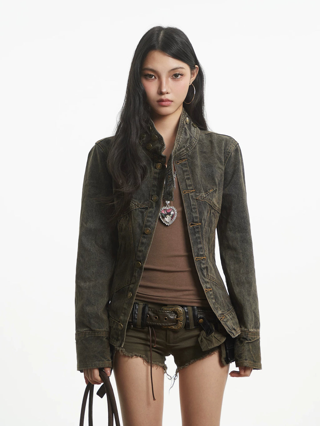 UNCMHISEX Vintage Short Denim Jacket