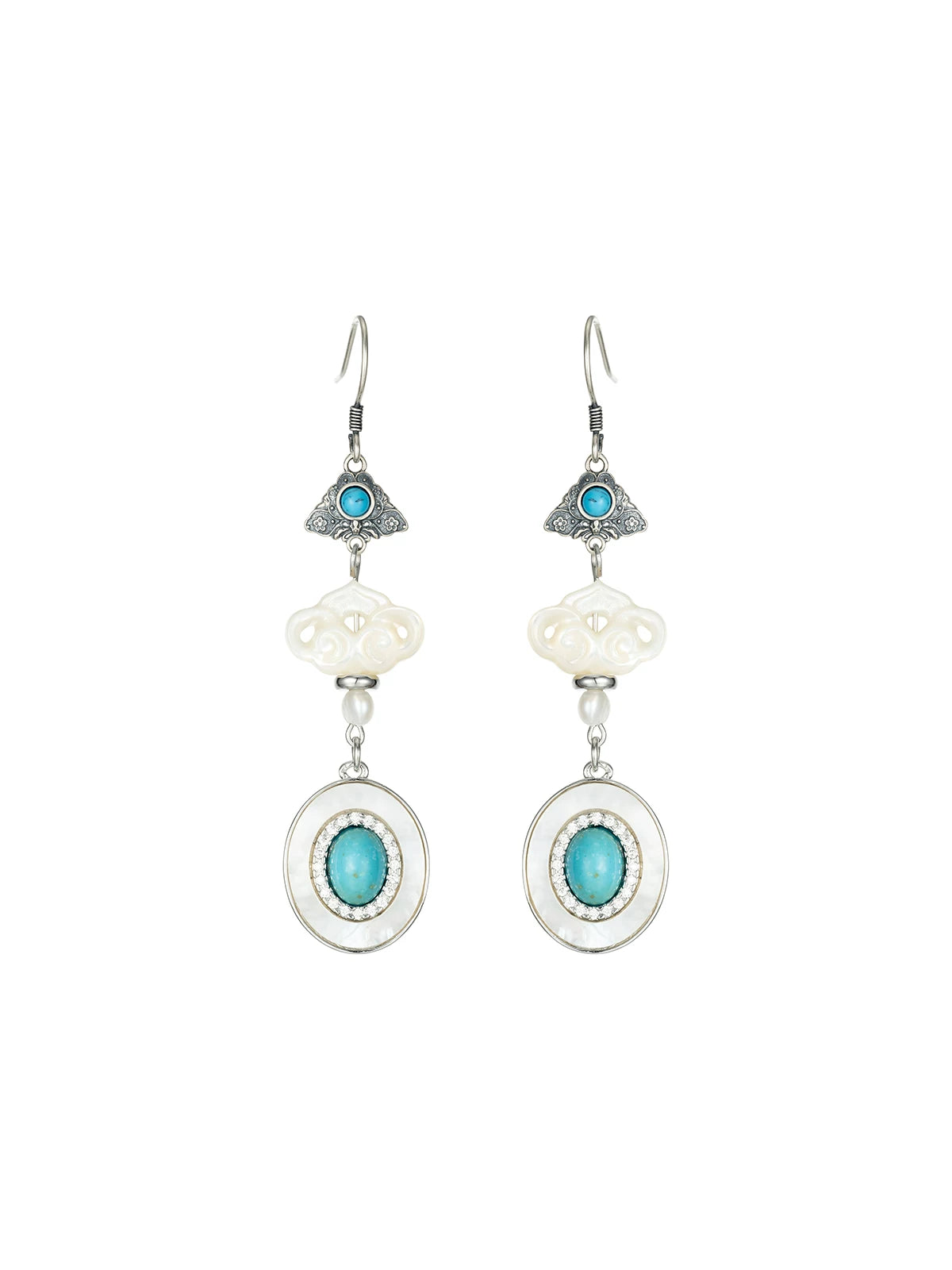 NO SOLUTION Vintage Court Gem Earrings