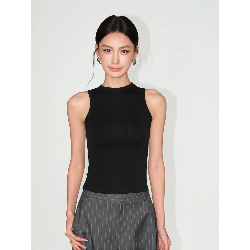 NEVA HU Crew Neck Slim-fit Camisole Vest