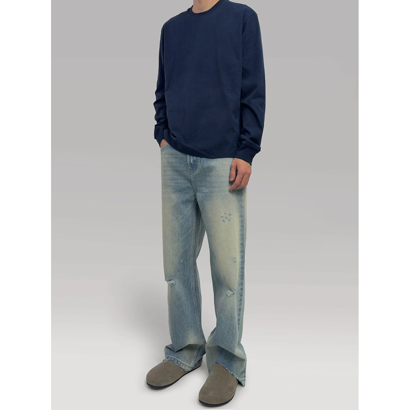 PLUS NO LOGO Soft Waxy Comfortable Warm Base Long Sleeve Tee