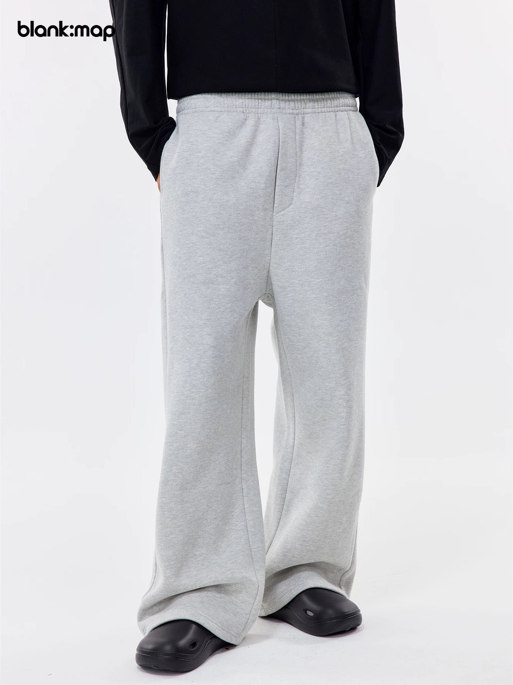 Blank Map Fleece Thickened Loose Sweatpants