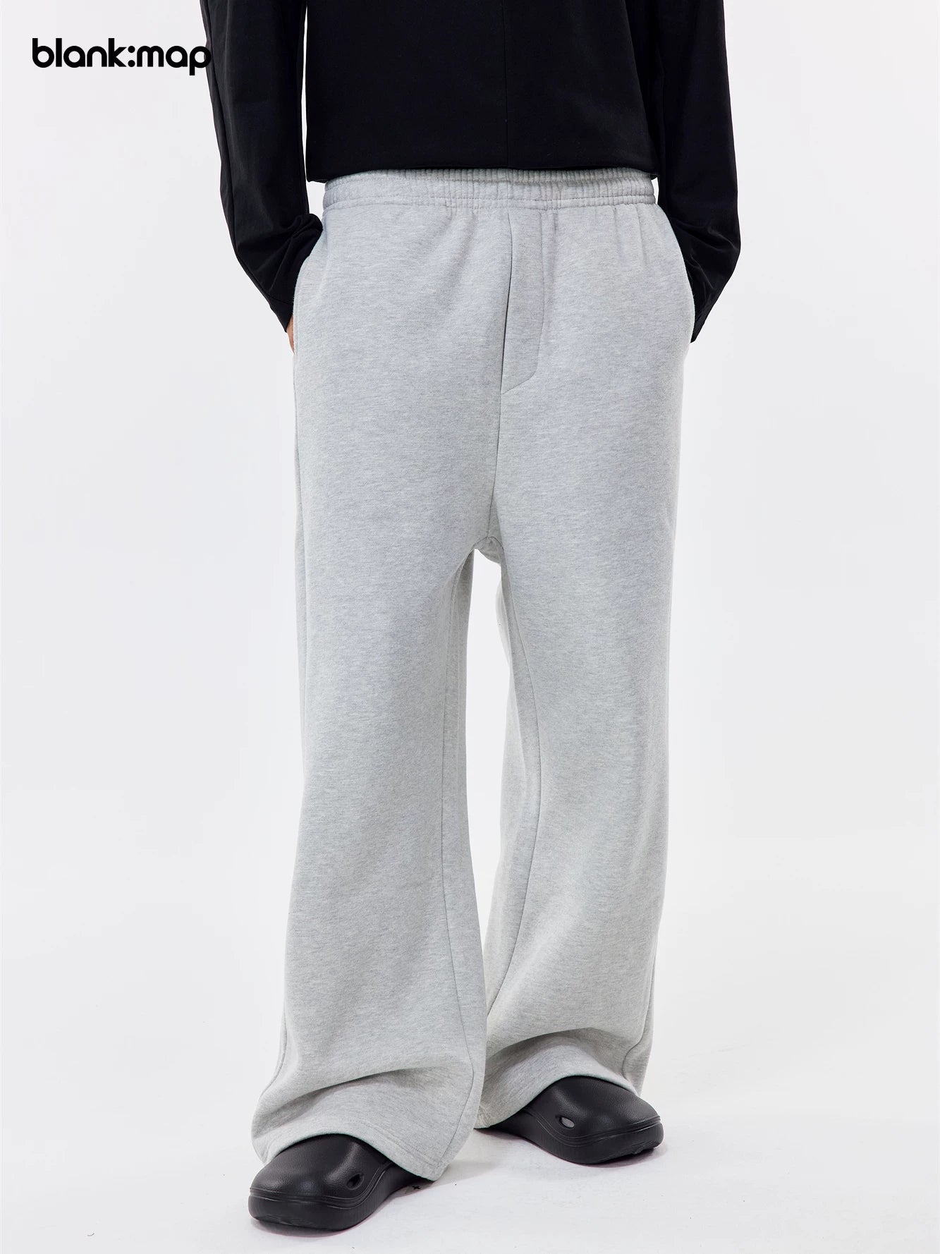 Blank Map Fleece Thickened Loose Sweatpants