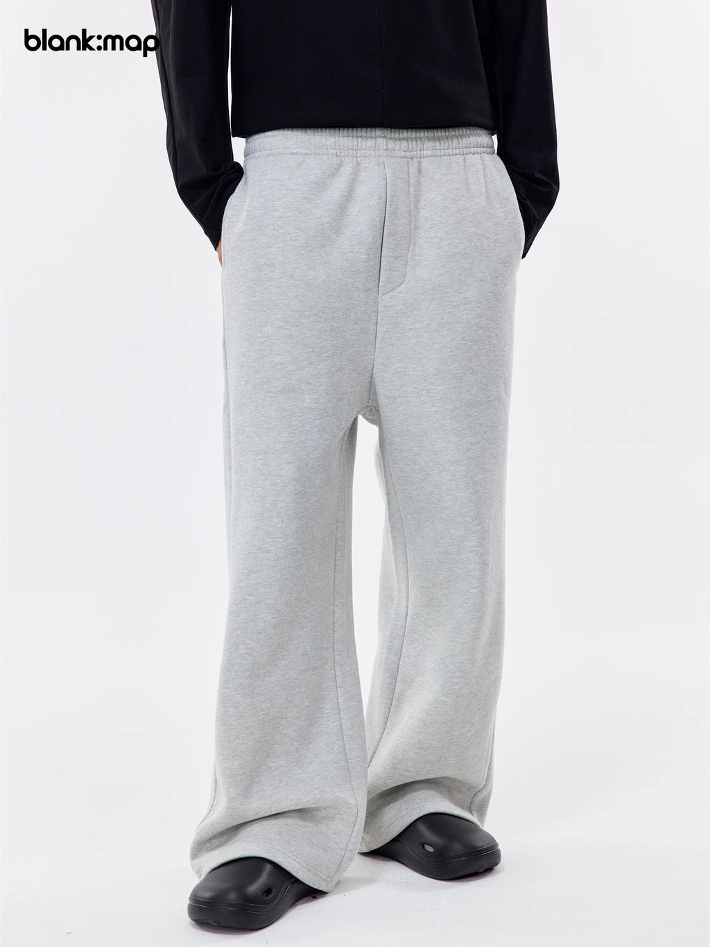 Blank Map Fleece Thickened Loose Sweatpants