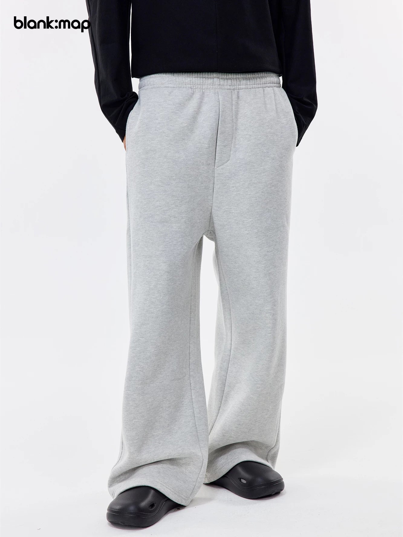 Blank Map Fleece Thickened Loose Sweatpants