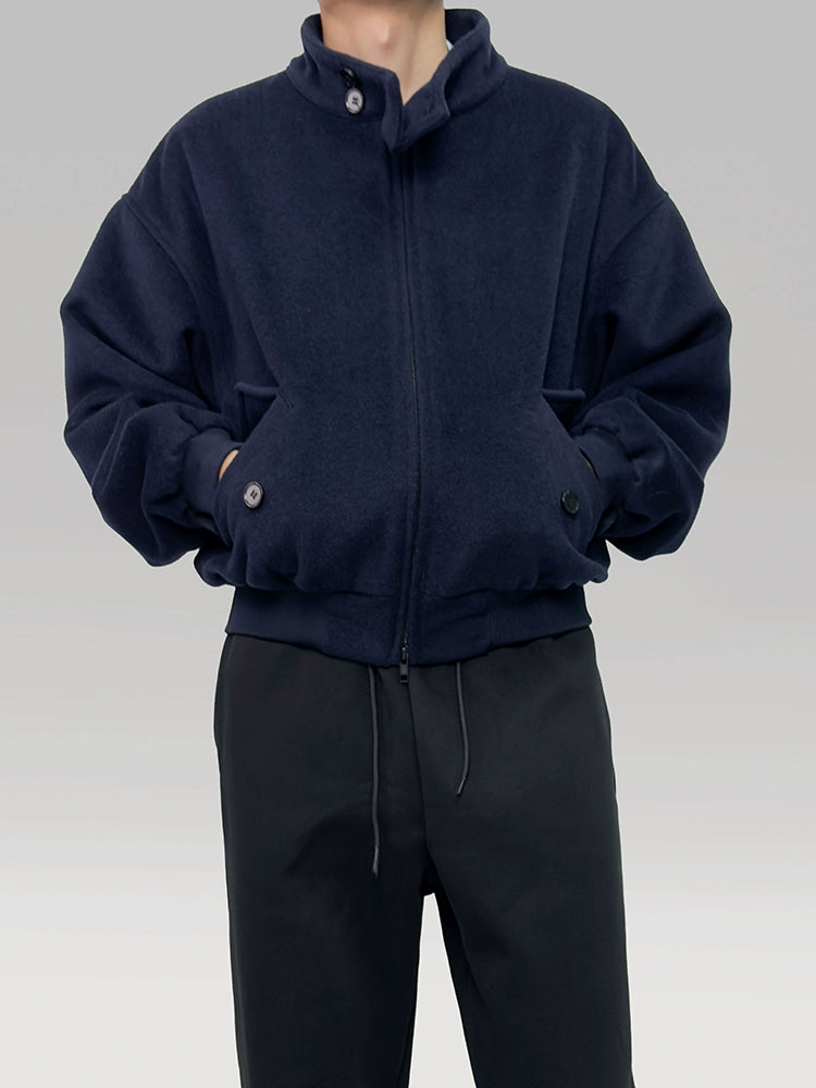 PLUS NO LOGO Silhouette Wool Jacket Zip Jacket