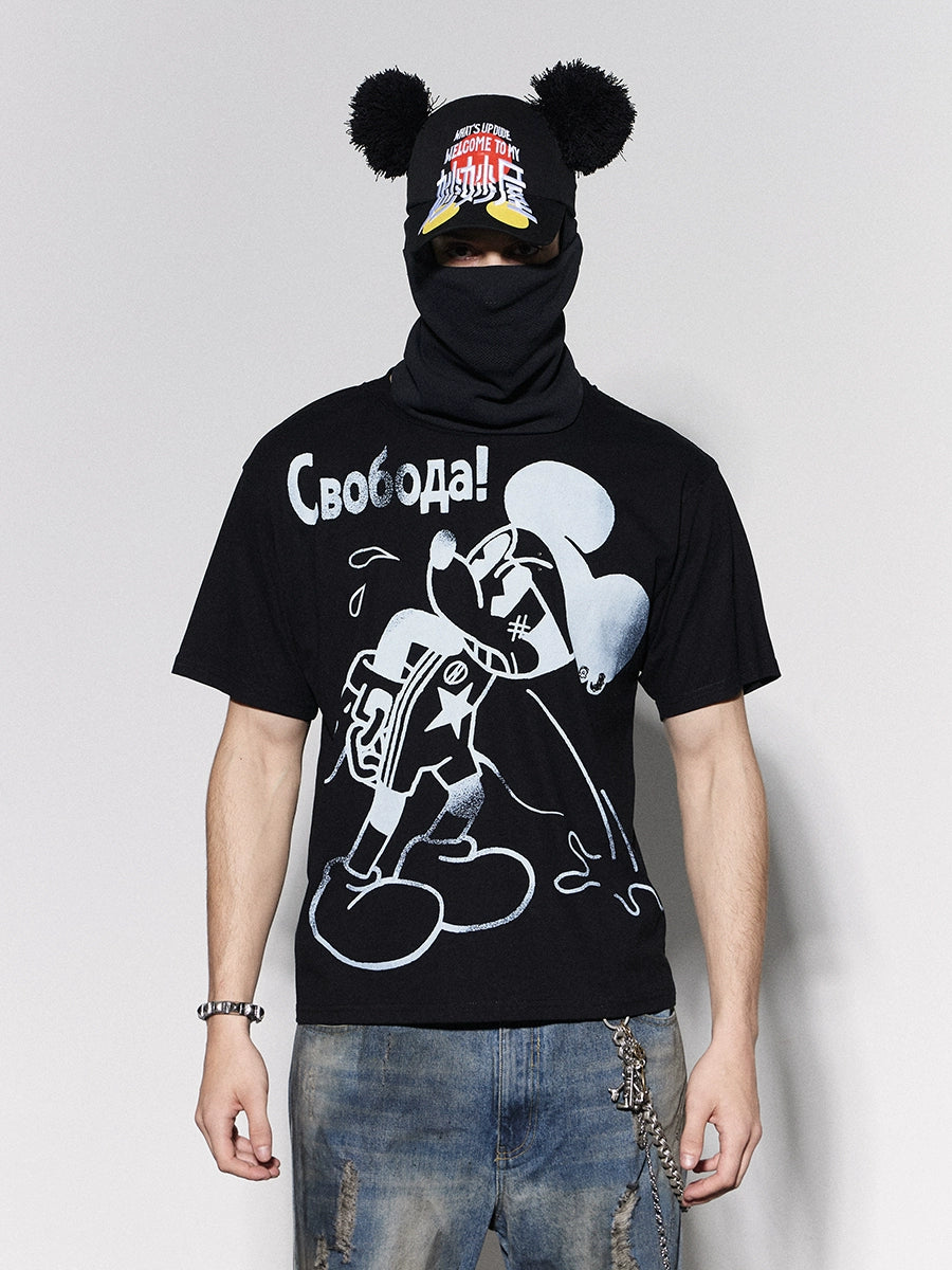 DND4DES Hot Drill Spoof Mickey Print Tee