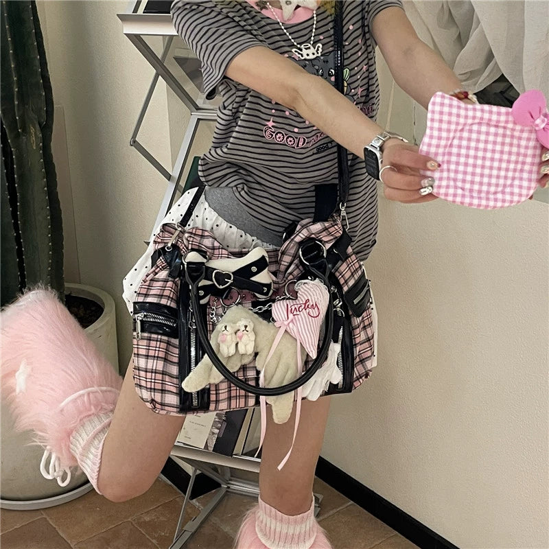 Hottie Plaid Large Capacity Shoulder Bag