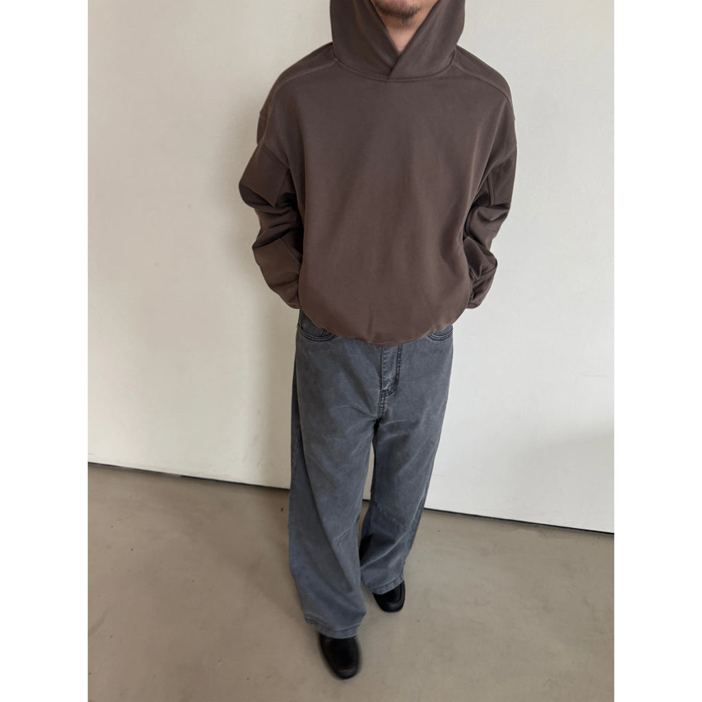 Anniehall Vintage Short Wide Hooded Sweater