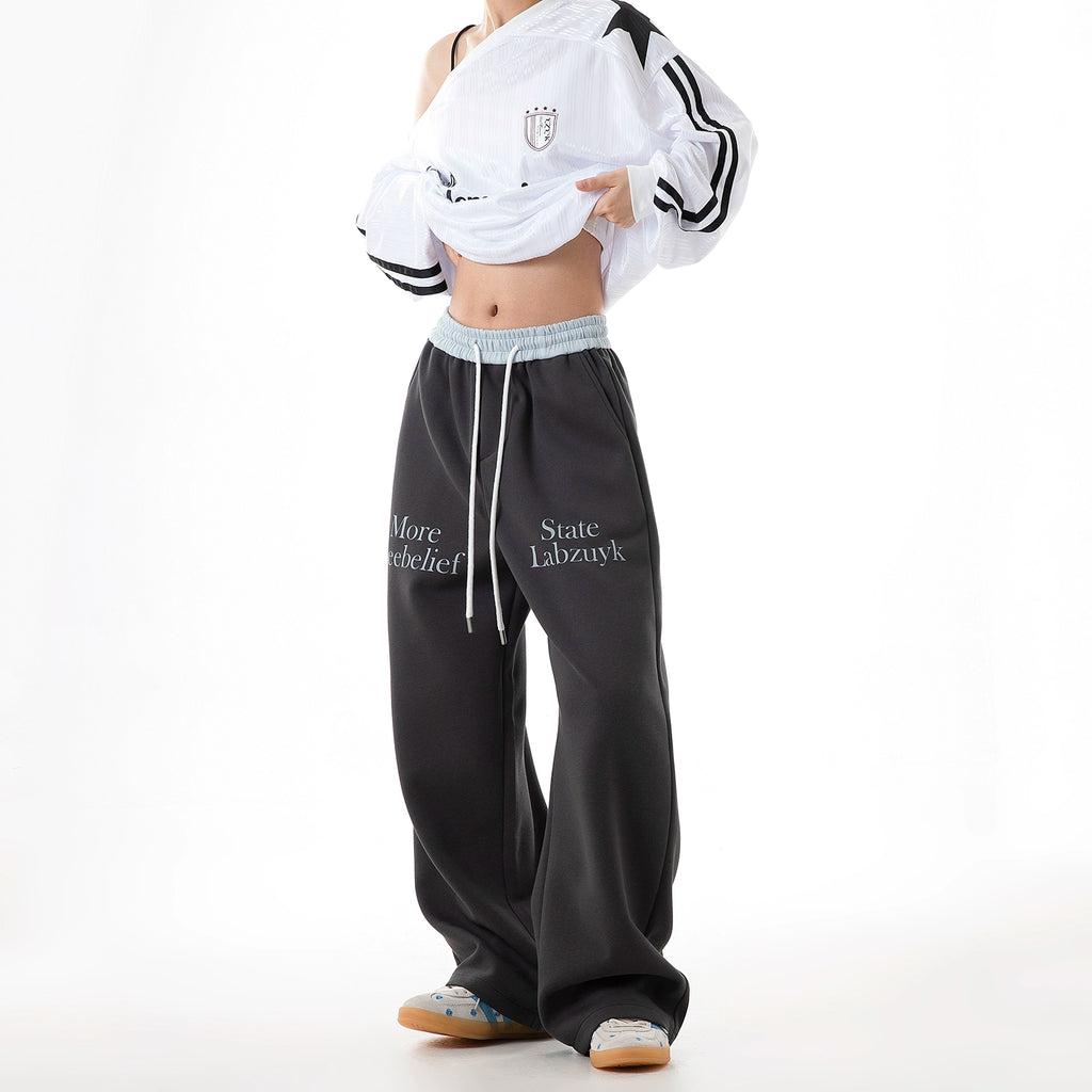 ICH MODE Vintage Straight Wide Leg Casual Pants