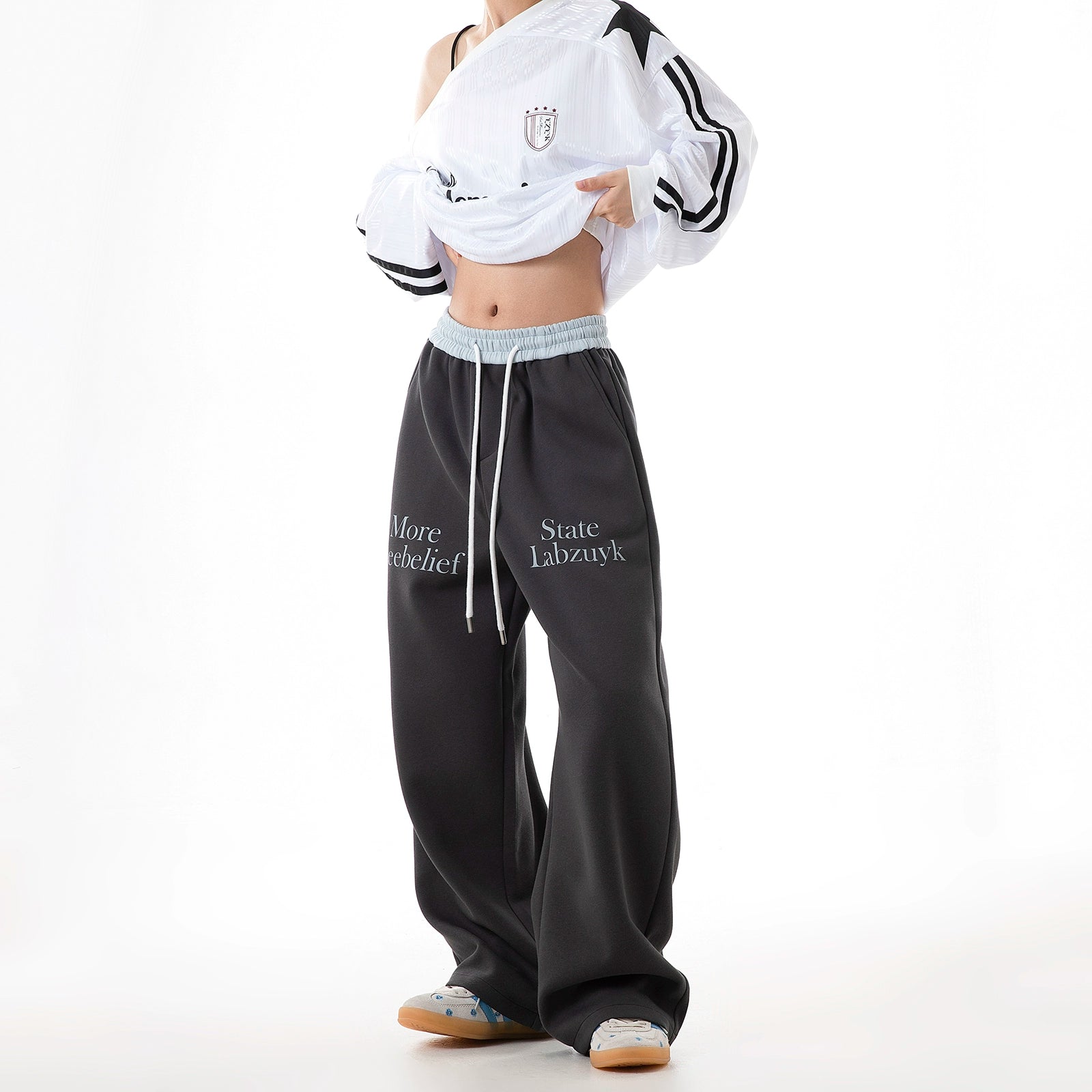 ICH MODE Vintage Straight Wide Leg Casual Pants
