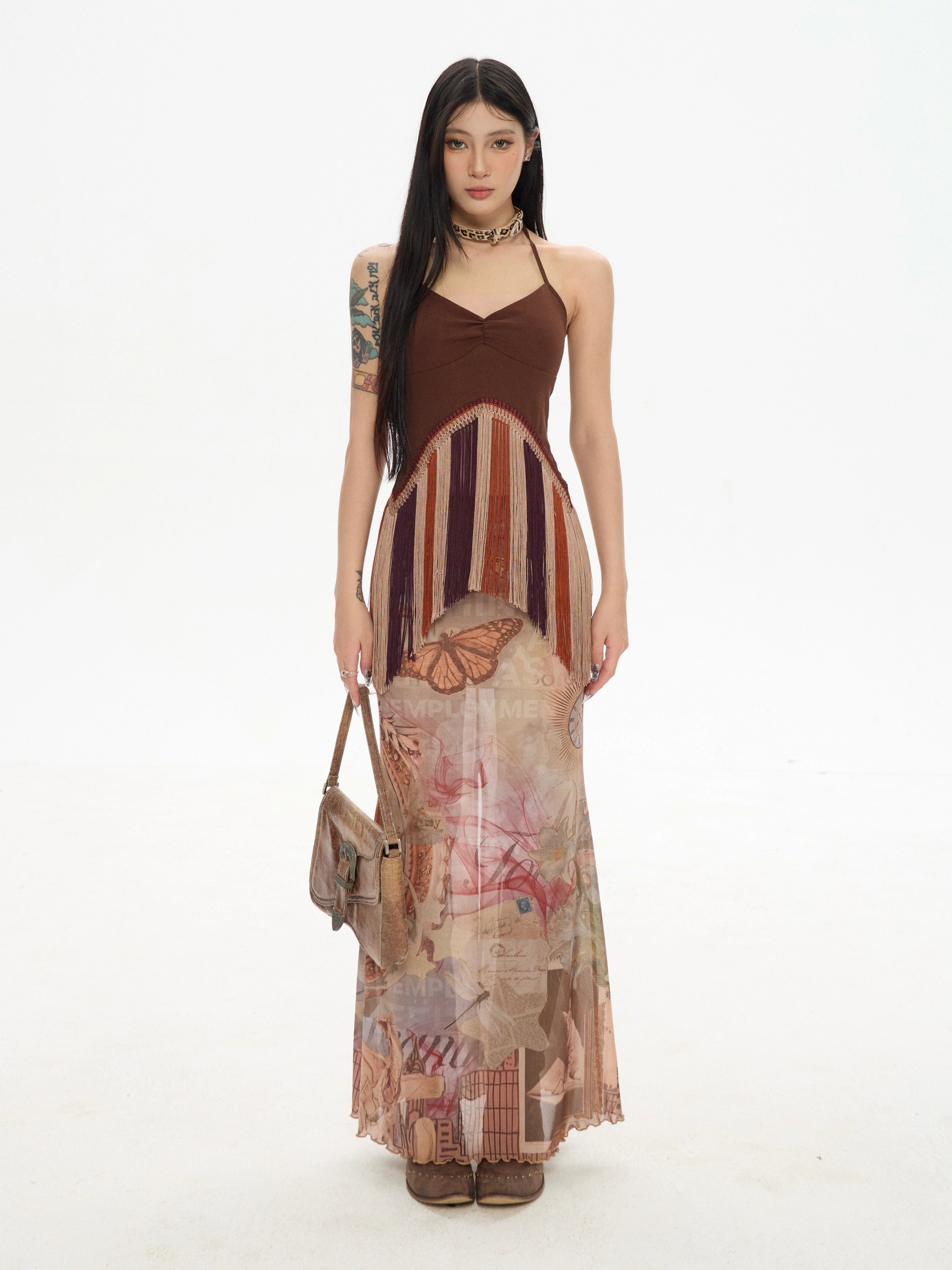 Zero Print Fishtail Long Skirt