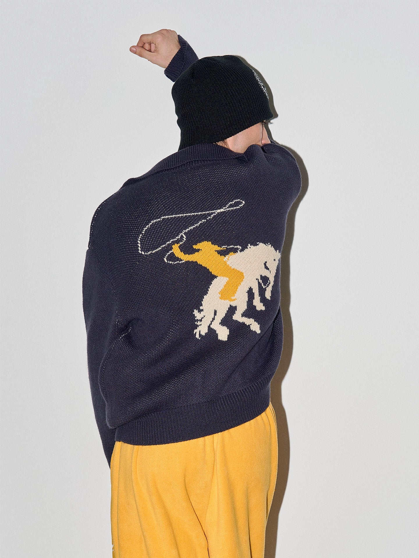 LIBERAFIT Wool-knitted Jacquard Zipper Jacket