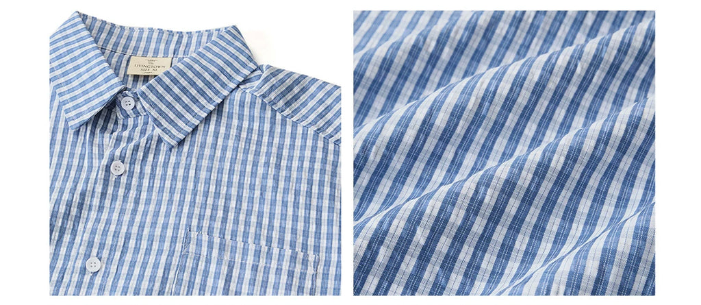 LIVINGTOWN Versatile Casual Lapel Plaid Shirt