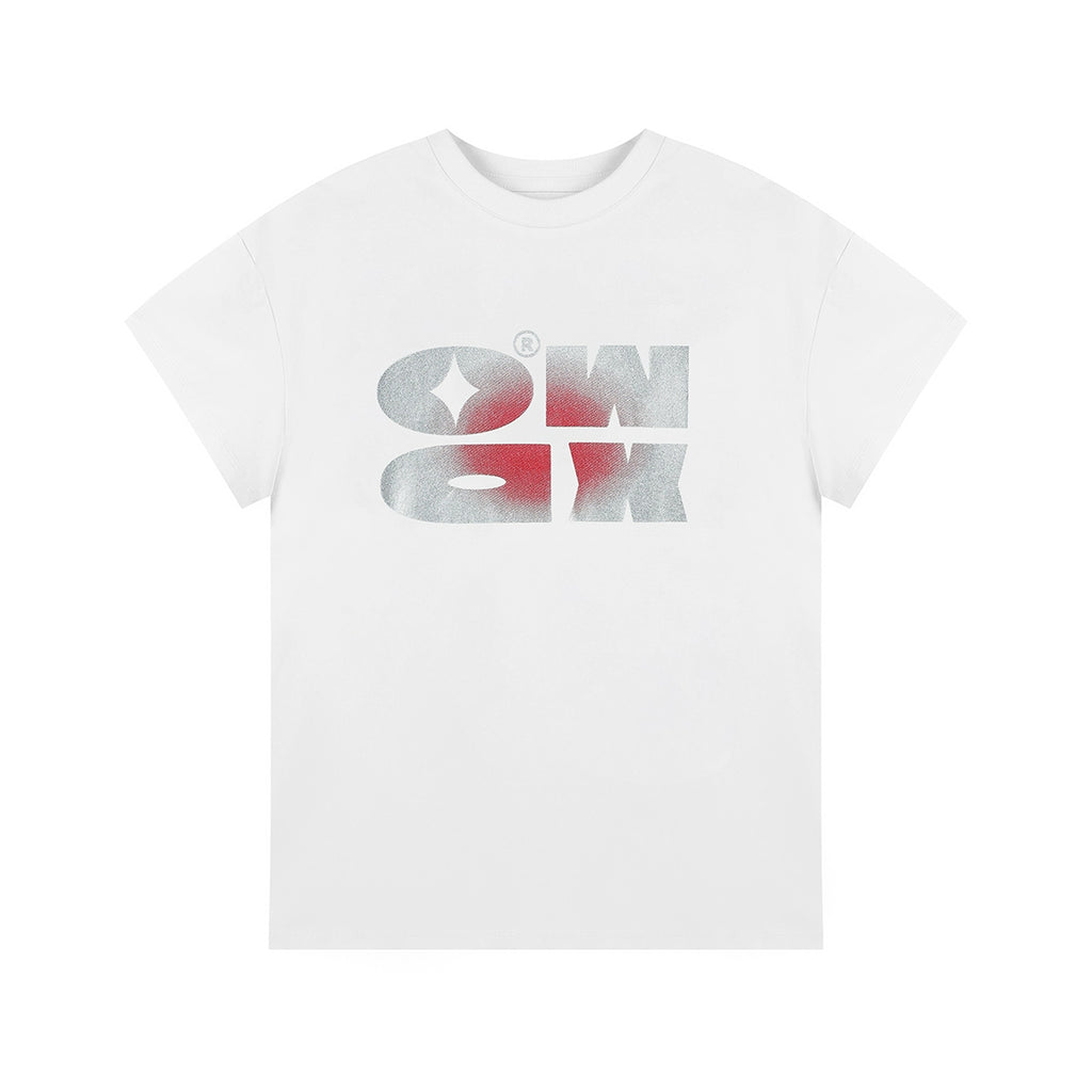 OWOX Letter Logo Smudge Casual Short Tee