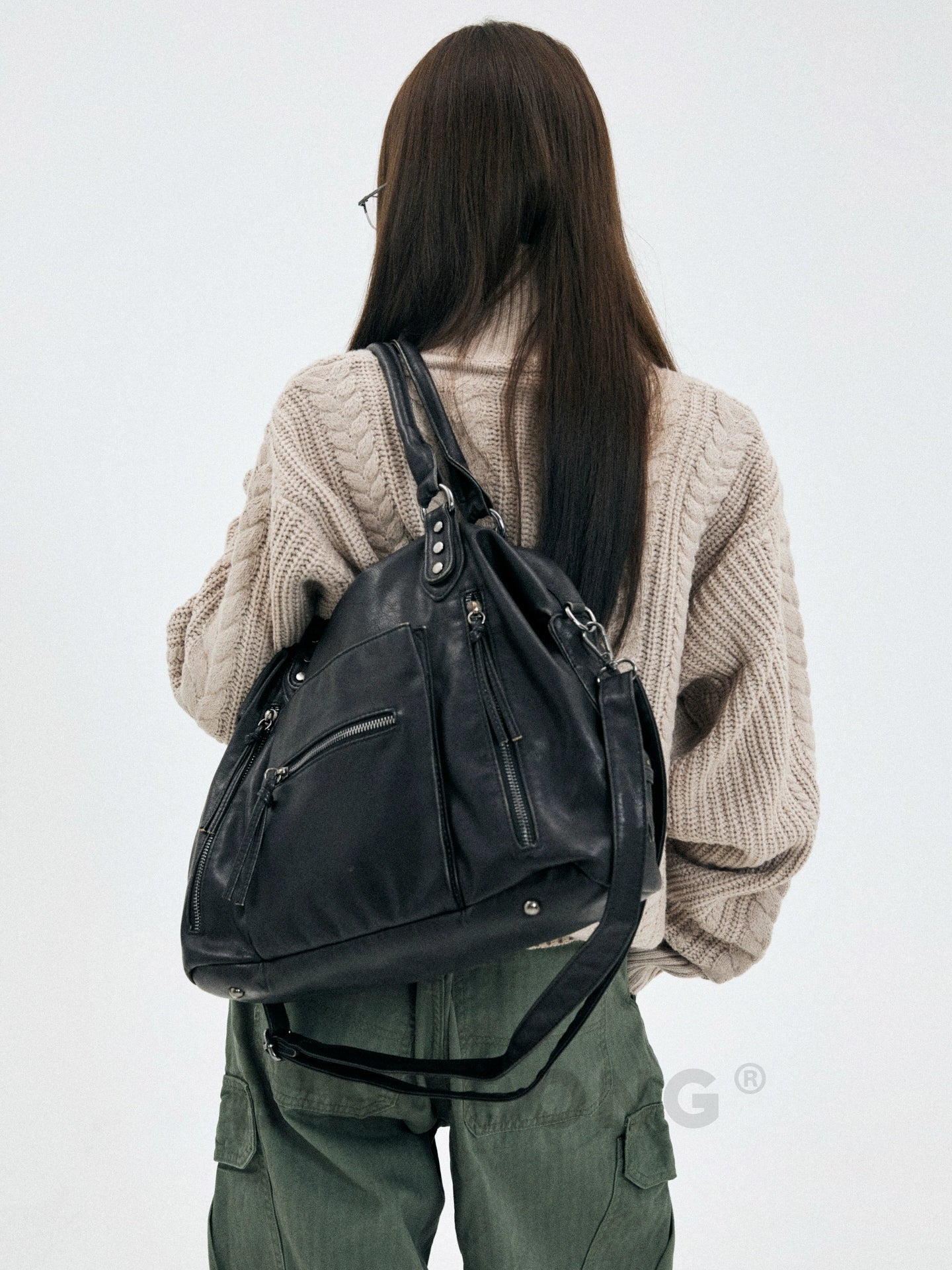 BINGBONG Retro Large Capacity Shoulder Messenger Bag