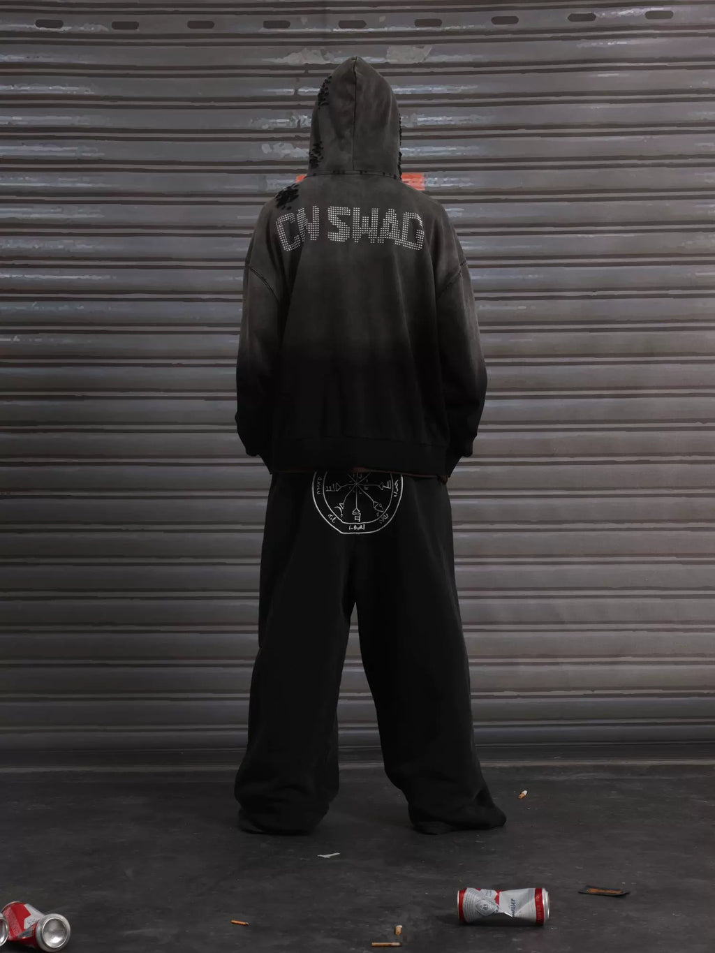 CHAI Street Embroidery Loose Zip Hoodie Sweater