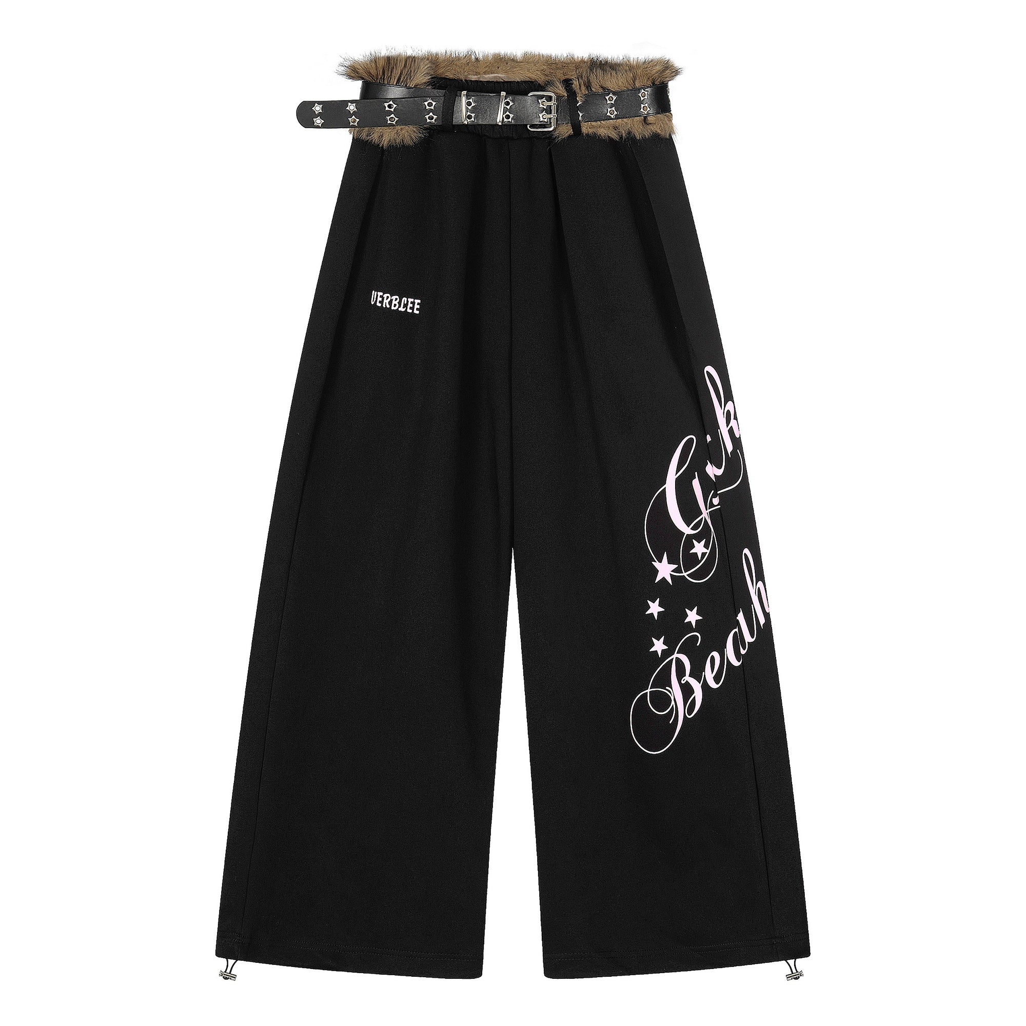 BLACKLISTS Vintage Fluffy Belt Design Scimitar Sweatpants