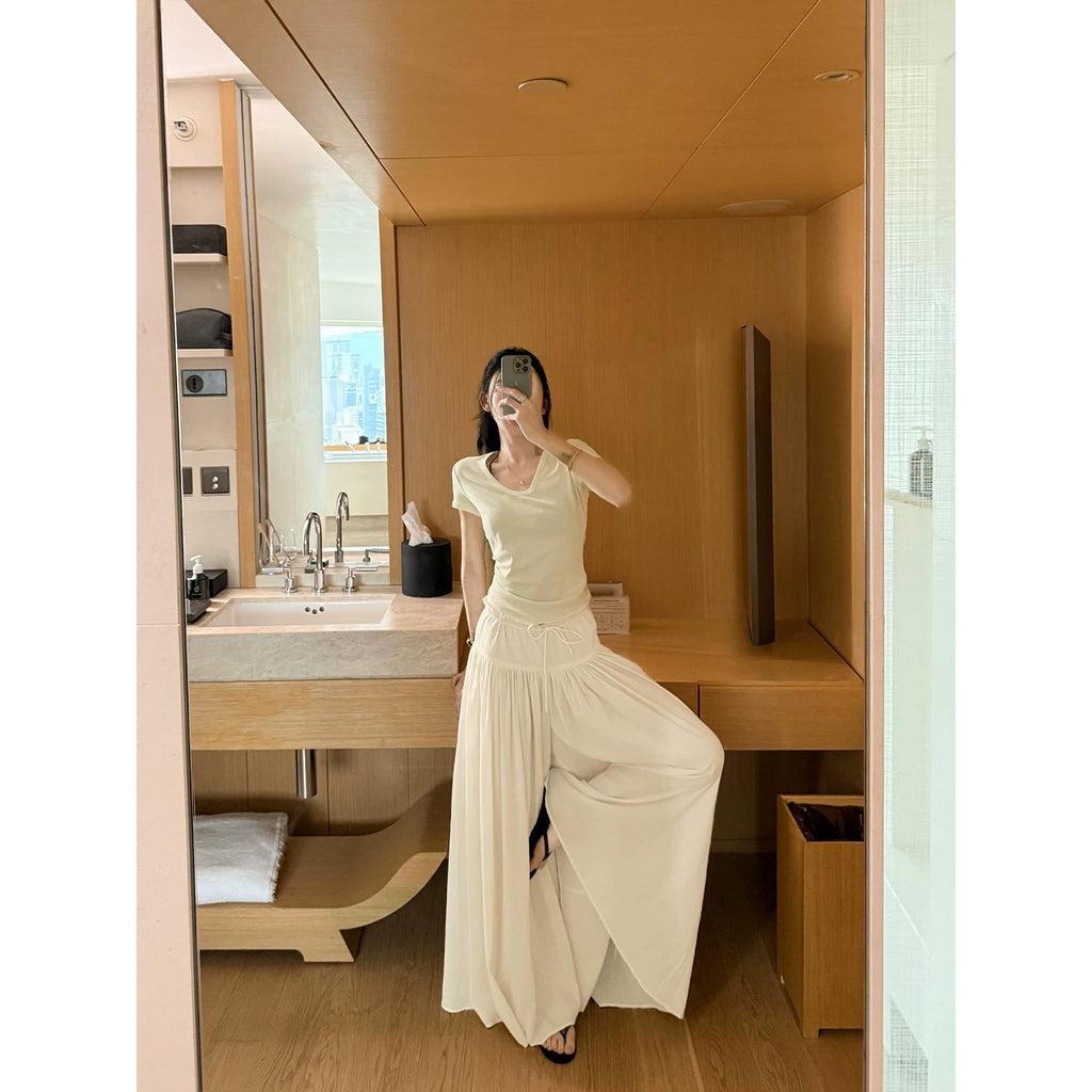 YOUNG KYLIN Shredded Wide-leg Culottes